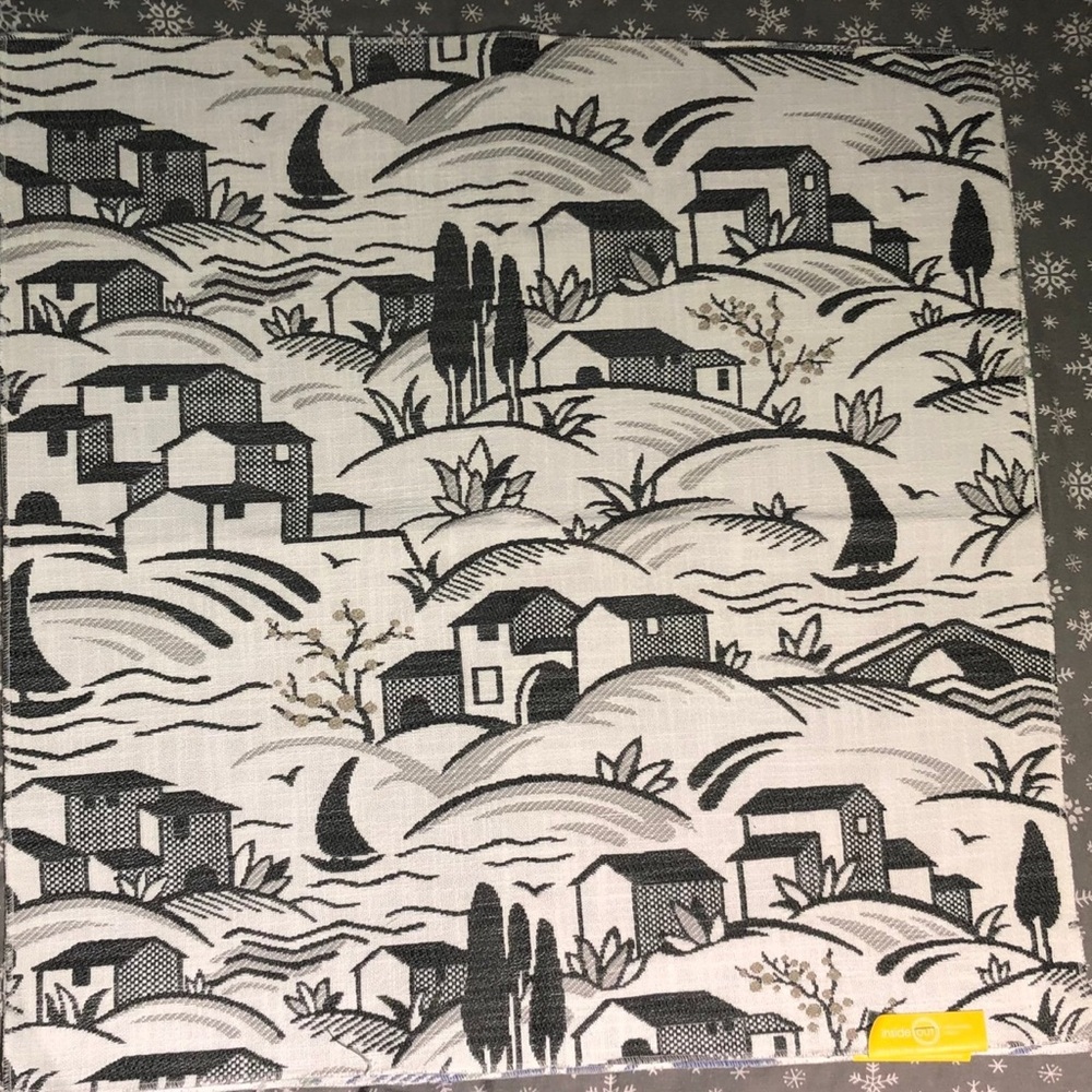 Scenic Black and White Fabric